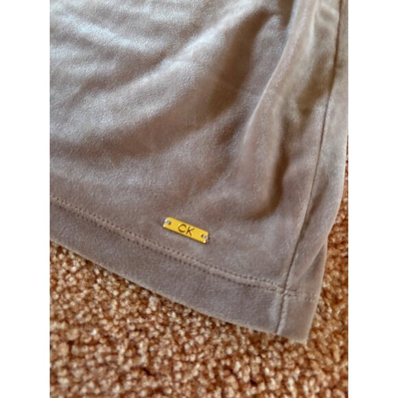 Like New Calvin Klein Velour Hooded Sweatshirt Mini Dress Brown L - Picture 6 of 12